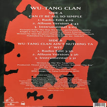 画像をギャラリービューアに読み込む, WU-TANG CLAN / CAN IT BE ALL SO SIMPLE/WU-TANG CLAN AIN'T NUTHING TA F' WIT