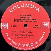 画像をギャラリービューアに読み込む, GREAT SOCIETY with GRACE SLICK / CONSPICUOUS ONLY IN ITS ABSENCE