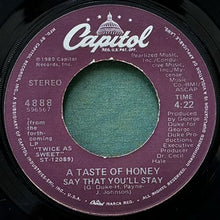 画像をギャラリービューアに読み込む, A TASTE OF HONEY / RESCUE ME/SAY THAT YOU'LL STAY