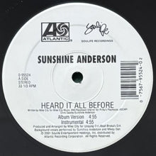 画像をギャラリービューアに読み込む, SUNSHINE ANDERSON / HEARD IT ALL BEFORE
