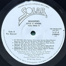 画像をギャラリービューアに読み込む, WHISPERS / LOVE IS WHERE YOU FIND IT