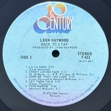 画像をギャラリービューアに読み込む, LEON HAYWOOD / BACK TO STAY