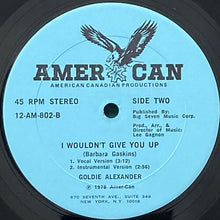 画像をギャラリービューアに読み込む, GOLDIE ALEXANDER / I WOULDN'T GIVE YOU UP