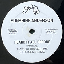 画像をギャラリービューアに読み込む, SUNSHINE ANDERSON / HEARD IT ALL BEFORE (REMIXES)