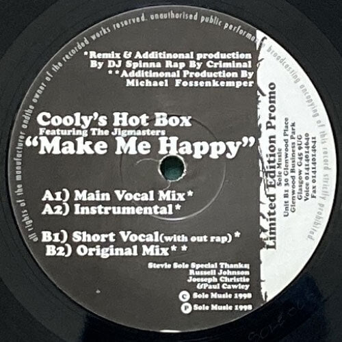 COOLY'S HOT BOX / MAKE ME HAPPY