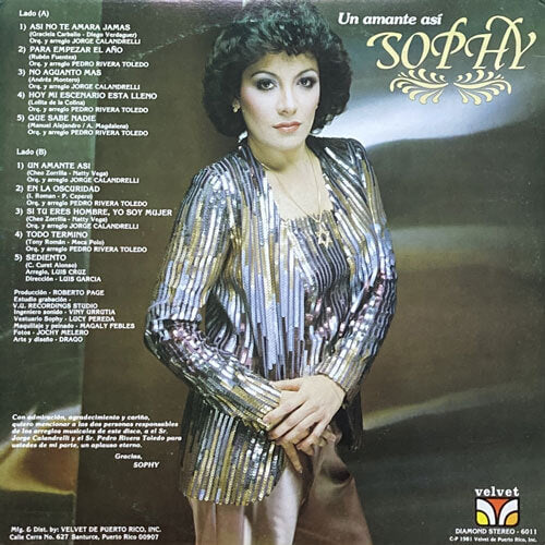 ワールドミュージック CD Sophy Amante Asi  DHCD1991 Disco Hit /00110 SOPHY / UN AMANTE ASI – VINYL CHAMBER