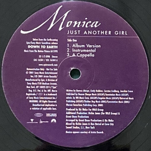 MONICA / JUST ANOTHER GIRL