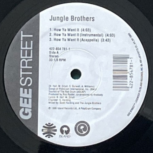 JUNGLE BROTHERS / HOW YA WANT IT/THE JUNGLE, THE BROTHER