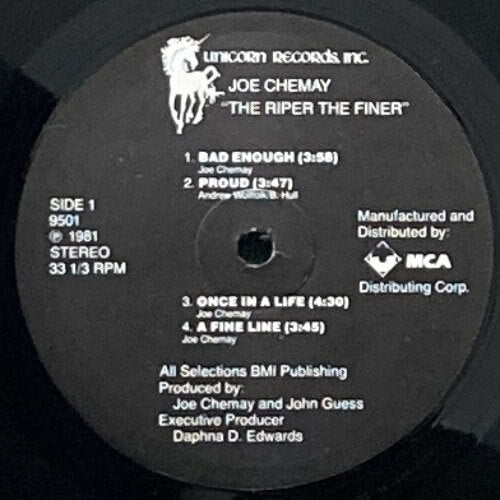 JOE CHEMAY BAND / THE RIPER THE FINER – VINYL CHAMBER