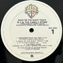 画像をギャラリービューアに読み込む, SLY &amp; THE FAMILY STONE / BACK ON THE RIGHT TRACK
