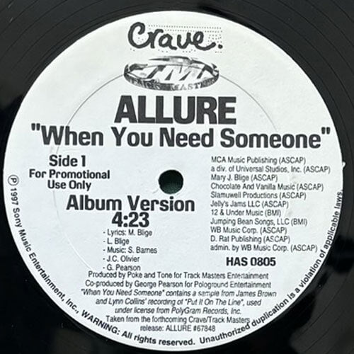 ALLURE / WHEN YOU NEED SOMEONE