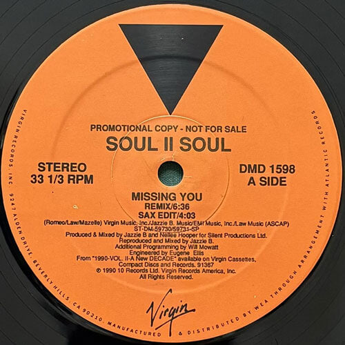 SOUL II SOUL / MISSING YOU – VINYL CHAMBER