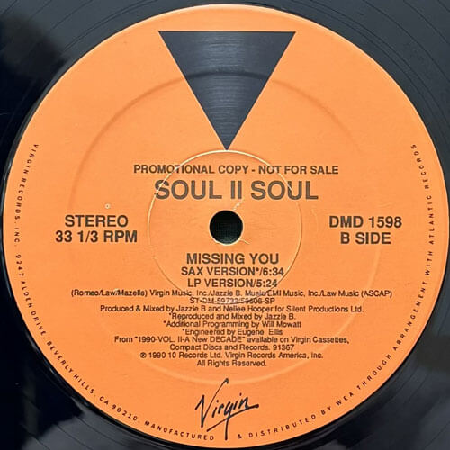 SOUL II SOUL / MISSING YOU – VINYL CHAMBER