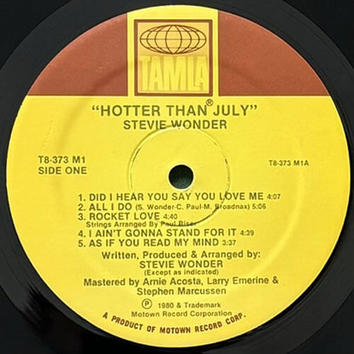 STEVIE WONDER / HOTTER THAN JULY – VINYL CHAMBER