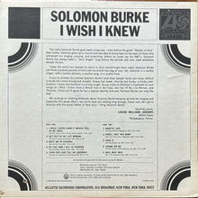 画像をギャラリービューアに読み込む, SOLOMON BURKE / I WISH I KNEW
