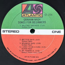 画像をギャラリービューアに読み込む, GRAHAM NASH / SONGS FOR BEGINNERS
