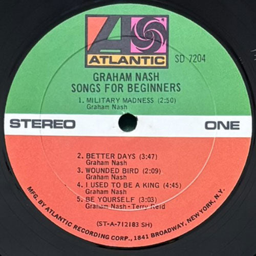 GRAHAM NASH SONGS FOR BEGINNERS レコード Graham Nash – Songs For Beginners – Cassette (Album, Reissue