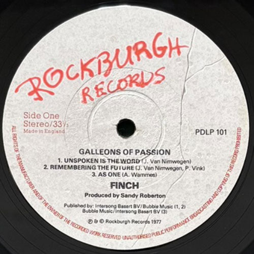Finch Galleons of Passion ukレコード FINCH / GALLEONS OF PASSION – VINYL CHAMBER