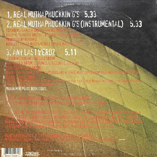 EAZY-E / REAL MUTHAPHUCKKIN G'S/ANY LAST WERDZ – VINYL CHAMBER