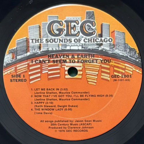 HEAVEN AND EARTH / I CAN'T SEEM TO FORGET YOU – VINYL CHAMBER