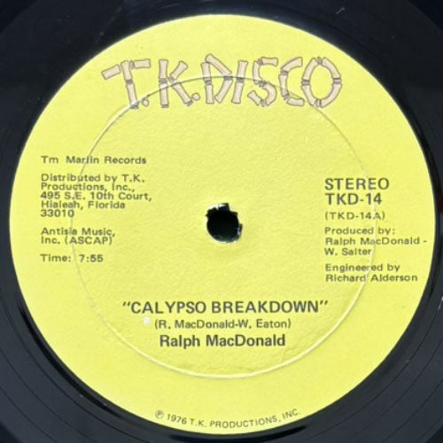 RALPH MacDONALD / CALYPSO BREAKDOWN/WHERE IS THE LOVE