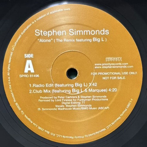 STEPHEN SIMMONDS / ALONE/I CAN'T DO THAT