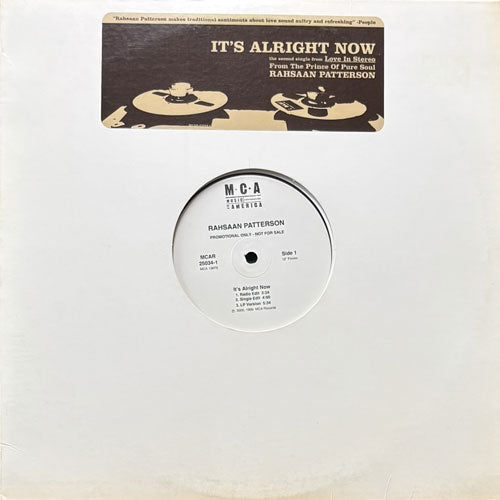RAHSAAN PATTERSON / IT'S ALRIGHT NOW