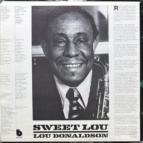 LOU DONALDSON / SWEET LOU – VINYL CHAMBER