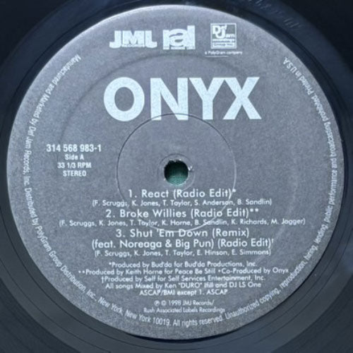 新品 Onyx - React / レコード ONYX / REACT/BROKE WILLIES/SHUT 'EM DOWN (REMIX) – VINYL CHAMBER