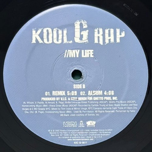 KOOL G RAP / IT'S NOTHIN'/MY LIFE – VINYL CHAMBER