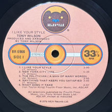 画像をギャラリービューアに読み込む, TONY WILSON / I LIKE YOUR STYLE
