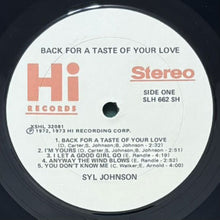 画像をギャラリービューアに読み込む, SYL JOHNSON / BACK FOR A TASTE OF YOUR LOVE
