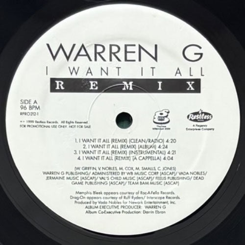 WARREN G / I WANT IT ALL (REMIX)/WE GOT THAT – VINYL CHAMBER