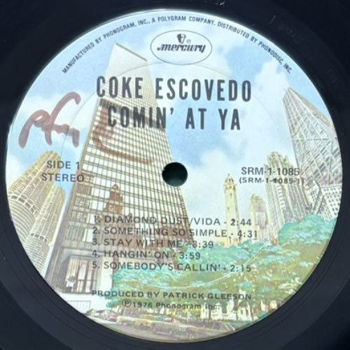 COKE ESCOVEDO / COMIN' AT YA! – VINYL CHAMBER