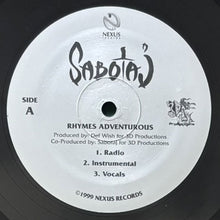 画像をギャラリービューアに読み込む, SABOTAJ / RHYMES ADVENTUROUS/SUPREME SOLOIST
