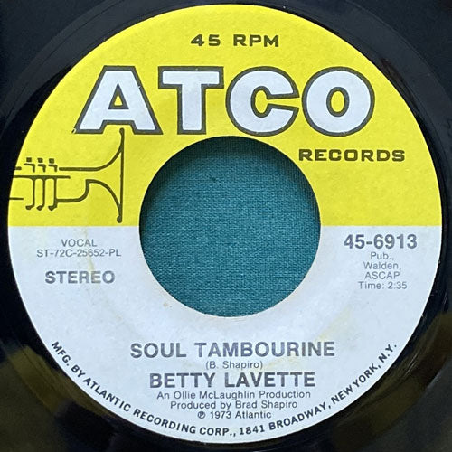 BETTY LAVETTE / YOUR TURN TO CRY/SOUL TAMBOURINE