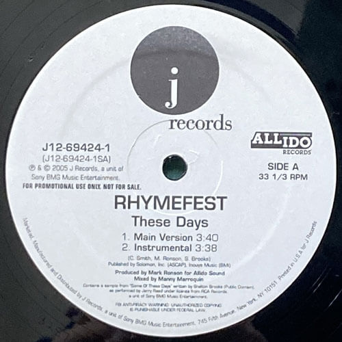 RHYMEFEST / THESE DAYS