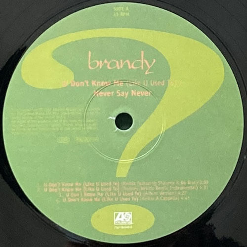 BRANDY / U DON'T KNOW ME (LIKE U USED TO)/NEVER SAY NEVER – VINYL