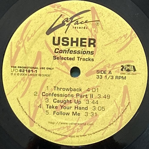 USHER / CONFESSIONS SELECTED TRACKS – VINYL CHAMBER