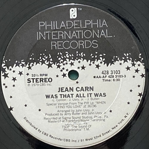 JEAN CARN / WAS THAT ALL IT WAS/WHAT'S ON YOUR MIND