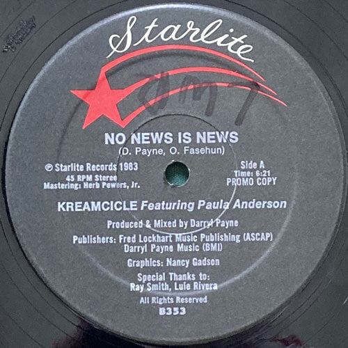 KREAMCICLE featuring PAULA ANDERSON / NO NEWS IS NEWS