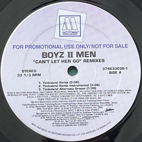 BOYZ II MEN / CAN'T LET HER GO (REMIXES)