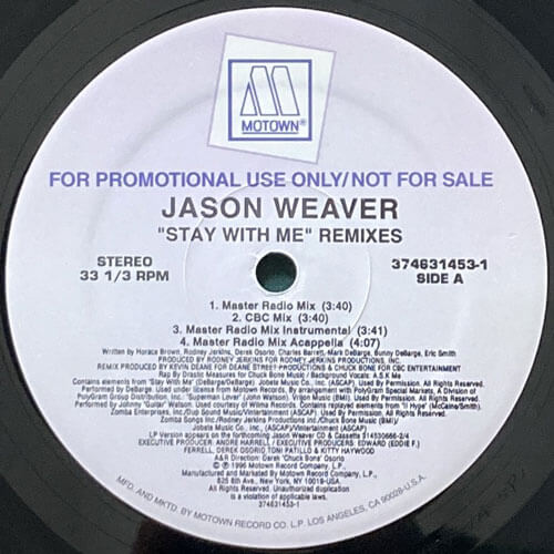 JASON WEAVER / STAY WITH ME (REMIXES)