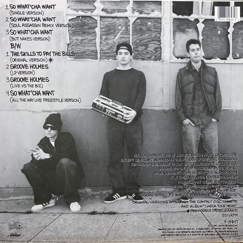BEASTIE BOYS / SO WHAT'CHA WANT/THE SKILLS TO PAY THE BILLS/GROOVE