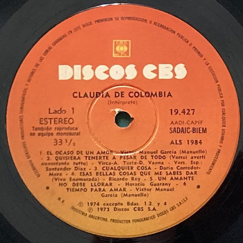 CLAUDIA DE COLOMBIA / S/T – VINYL CHAMBER