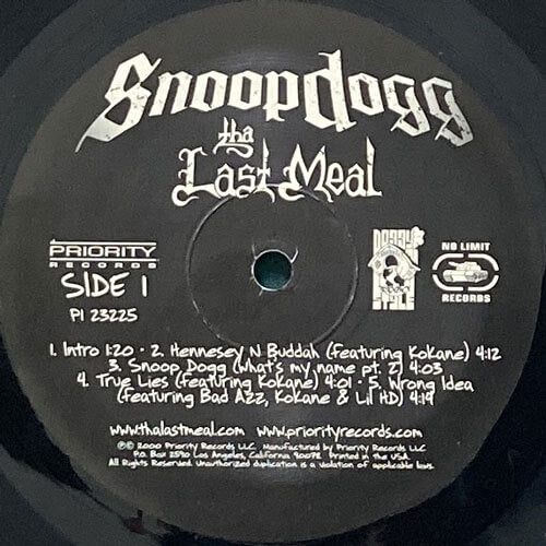 SNOOP DOGG / THA LAST MEAL – VINYL CHAMBER