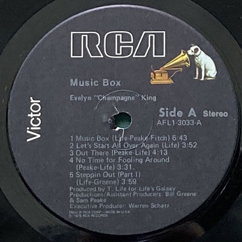 その他 LP Evelyn Champagne King Music Box RVP6363 RCA /00260 EVELYN 'CHAMPAGNE' KING / MUSIC BOX *VINYL LP #AFL1-3033 ON