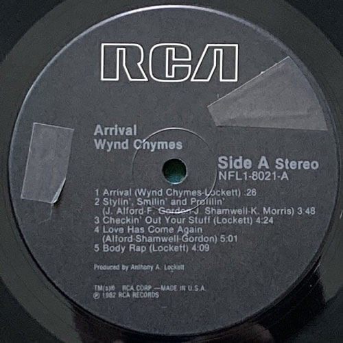 Wynd Chymes ウインド・チャイムズ ARRIVAL レコード Wynd Chymes – Arrival – Vinyl (LP, Album, Promo), 1982