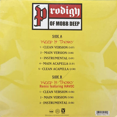 PRODIGY / KEEP IT THORO – VINYL CHAMBER