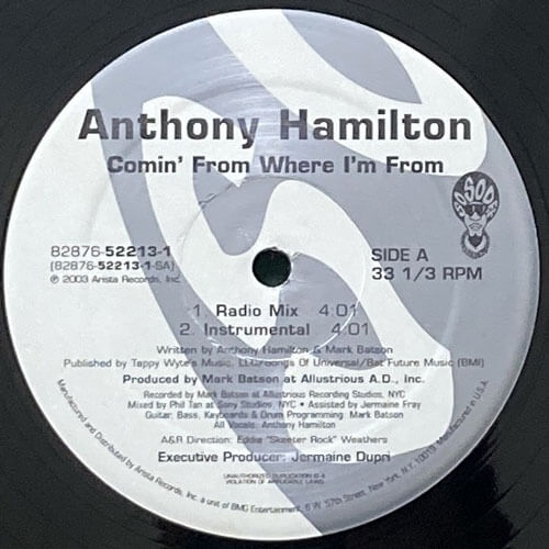 ANTHONY HAMILTON / COMIN' FROM WHERE I'M FROM
